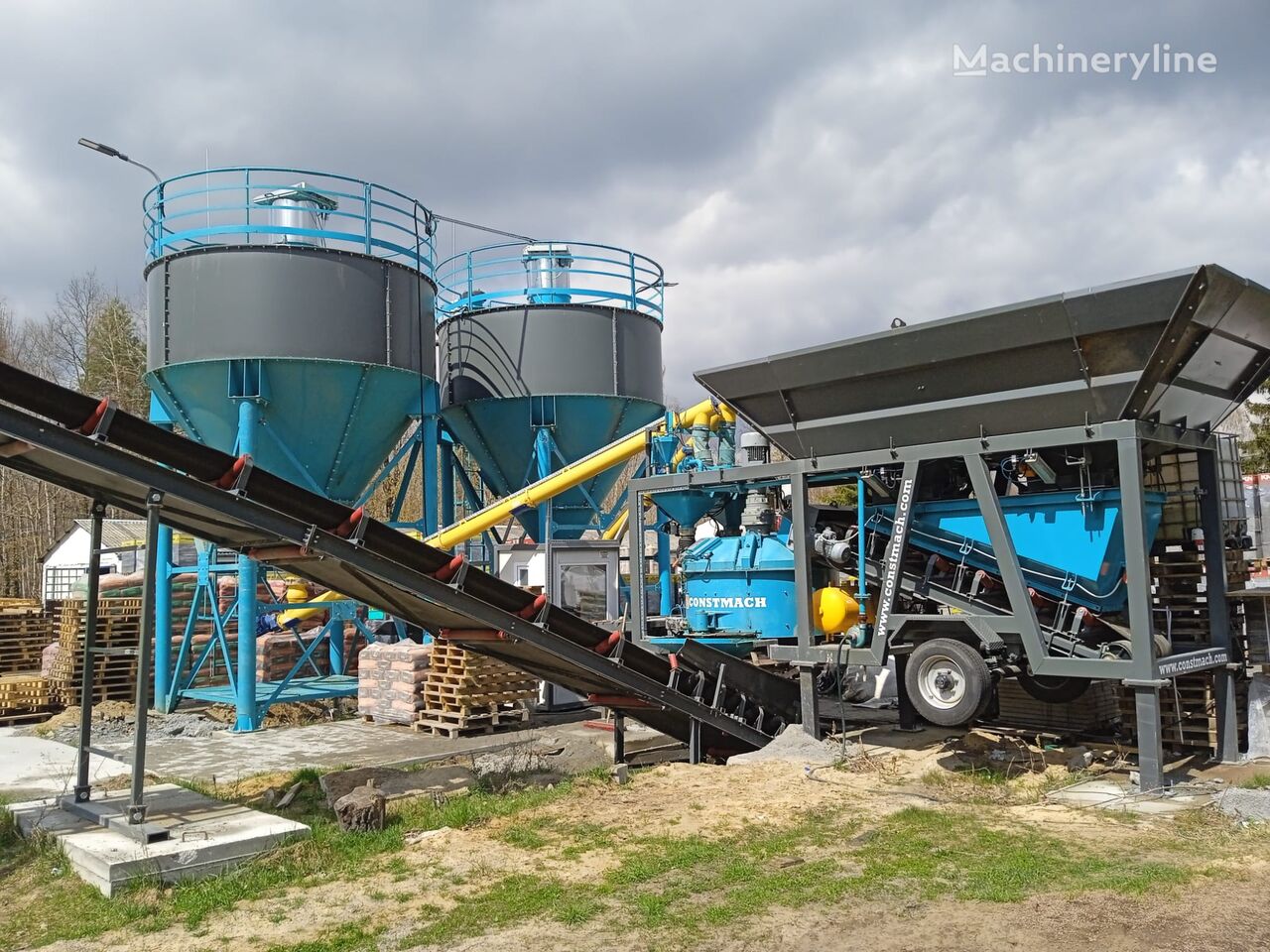 Constmach Small Mobile Concrete Batching Plant 30 m3/h planta de hormigón nueva