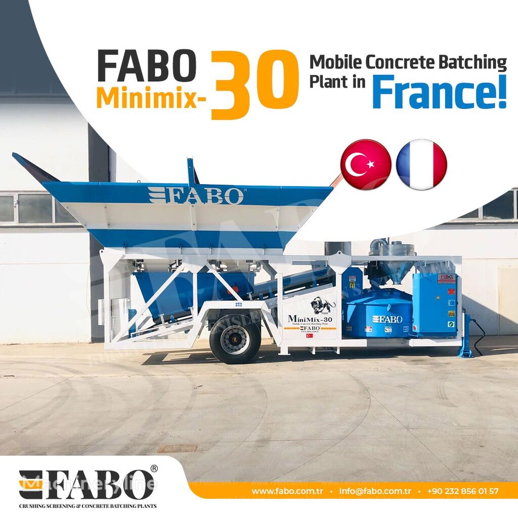 FABO MOBILE CONCRETE PLANT CONTAINER TYPE 30 M3/H FABO MINIMIX planta de hormigón nueva