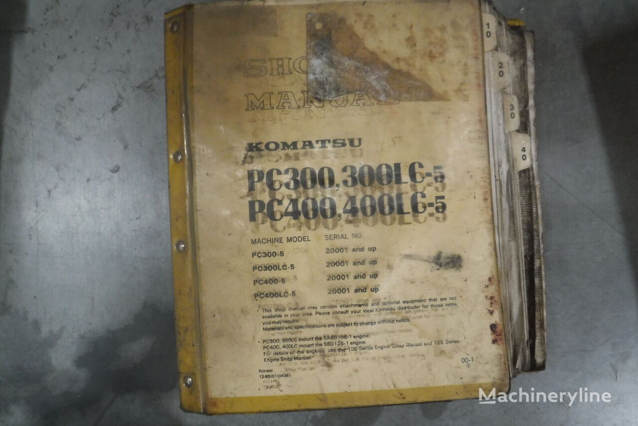 manual de instrucciones para Komatsu  pc300,300lc-5,pc400,400lc-5 excavadora